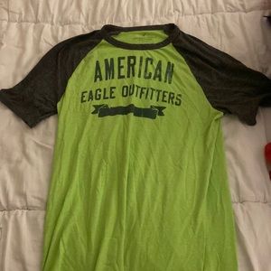American eagle green baseball style shirt mens small